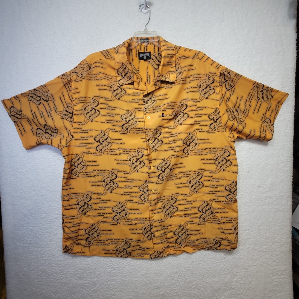 Rocawear RW Print All Over Short Sleeve Button Up Shirt